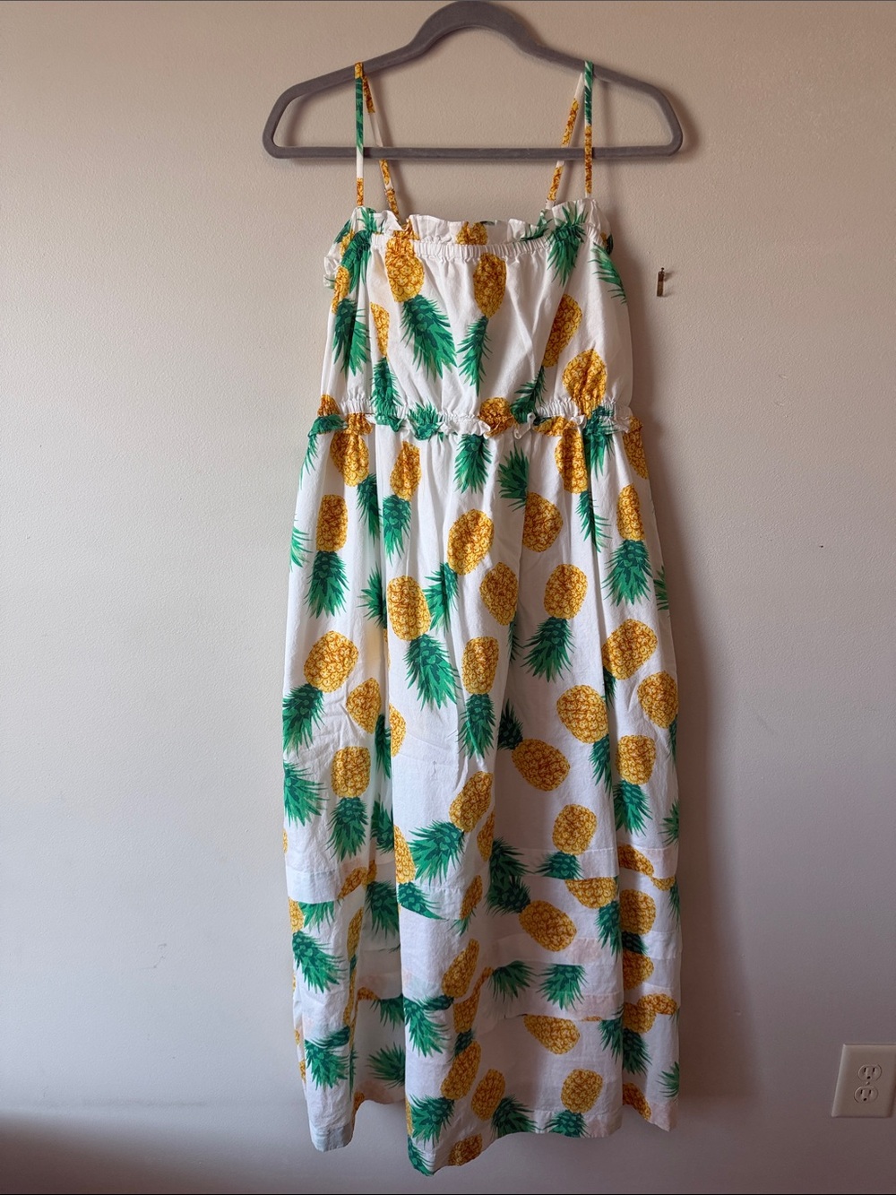 J Crew Women’s White Pineapple Print Summer Dress